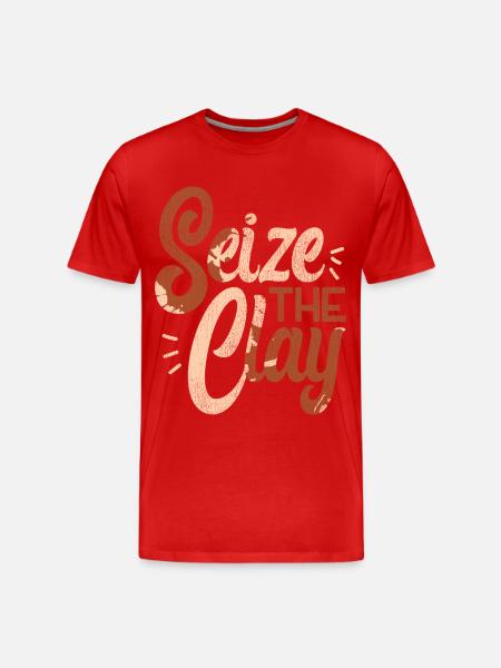 Pottery Ceramics Artist Pun Seize - Men's Premium Organic T-Shirt - red