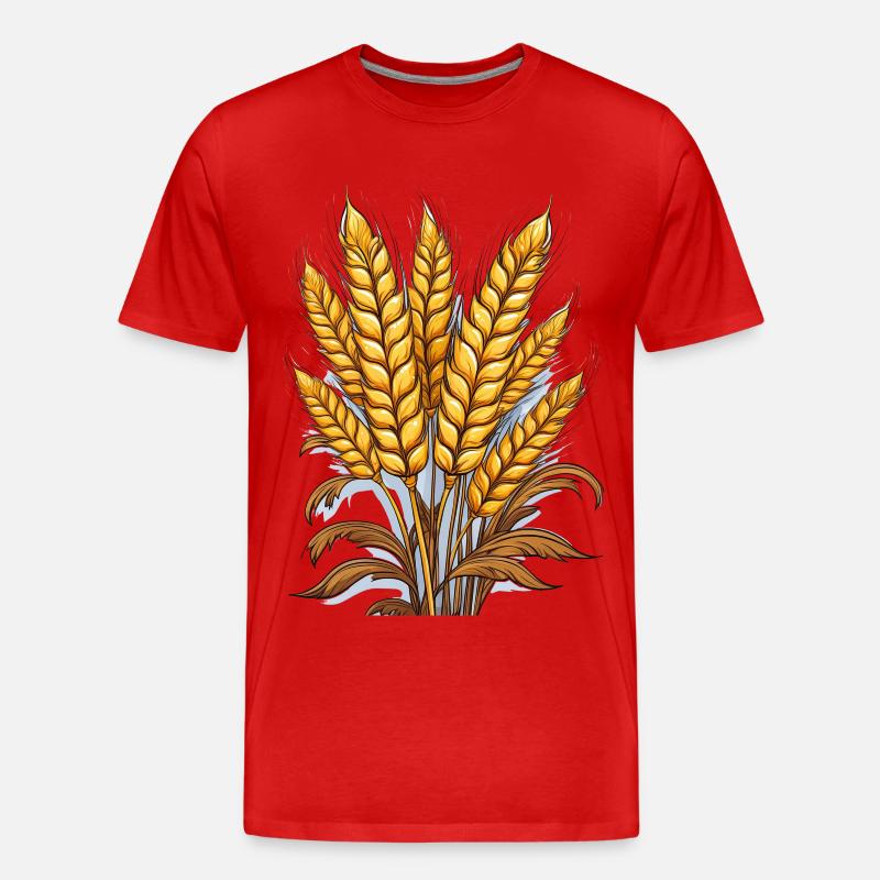 Getreide Ähre - Männer Premium Bio T-Shirt - Rot