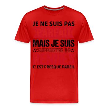 Supporter Rennes Cadeau Football Fan Rouge Noir - T-shirt bio Premium Homme - rouge - Devant - Damien (186cm)