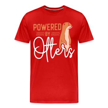 Loutre propulsée par des loutres - T-shirt bio Premium Homme - rouge - Devant - Damien (186cm)