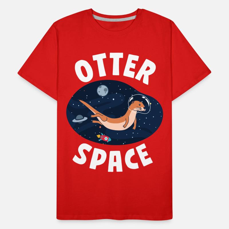 Otter Pun Astronaute des sciences de l’espace T-shirt bio Premium Homme