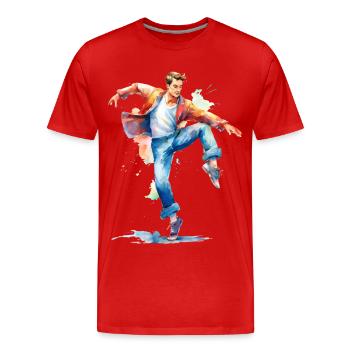 Danseur - T-shirt bio Premium Homme - rouge - Devant - Damien (186cm)