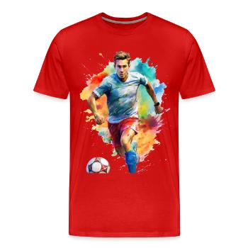 Fußballspieler - Männer Premium Bio T-Shirt - Rot - Vorne - Damien (186cm)