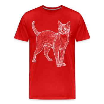 Lineart pour chat - T-shirt bio Premium Homme - rouge - Devant - Damien (186cm)