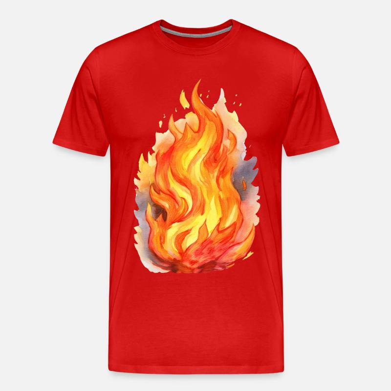 Feuer - Männer Premium Bio T-Shirt - Rot