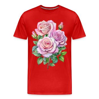 roses roses - T-shirt bio Premium Homme - rouge - Devant - Damien (186cm)