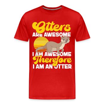 Otter Otters Are Awesome I Am - Men's Premium Organic T-Shirt - red - Front - Damien (186cm)