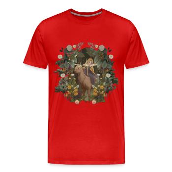 Conte de fées Forêt Enfants Enfant Conte de fées Personnage Princesse - T-shirt bio Premium Homme - rouge - Devant - Damien (186cm)