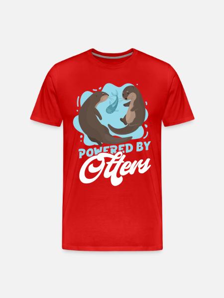 Otter Powered By Otters - Men's Premium Organic T-Shirt - red