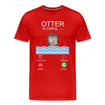 Otter Phone Display Otter Is - Männer Premium Bio T-Shirt - Rot - Vorne - Damien (186cm)