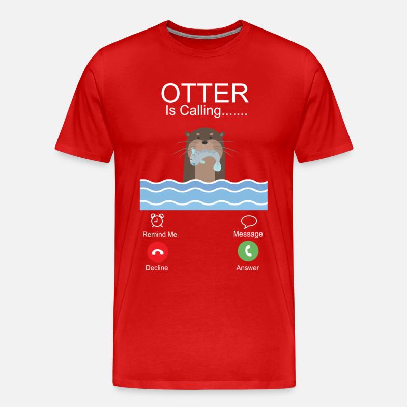 Otter Phone Display Otter Is - Männer Premium Bio T-Shirt - Rot