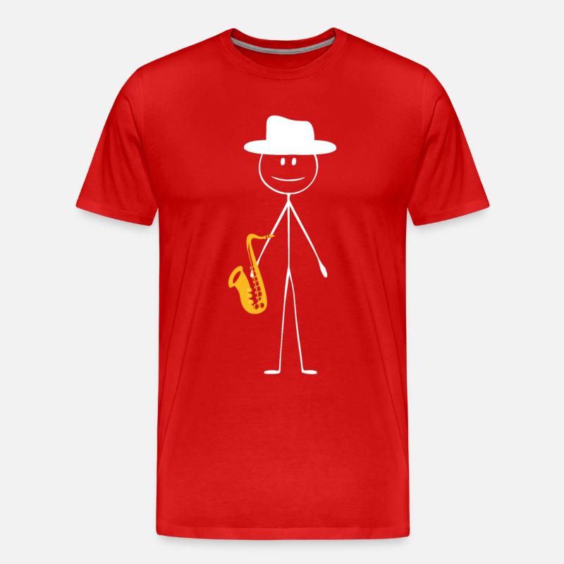 Saxophone Saxophone Guy - Männer Premium Bio T-Shirt - Rot