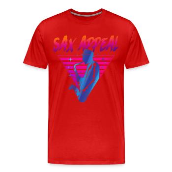 Saxophone Retro Vintage Sax Appeal - Men's Premium Organic T-Shirt - red - Front - Damien (186cm)