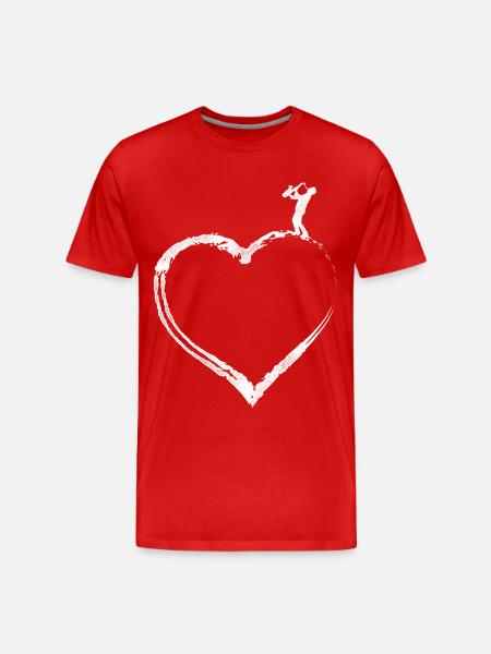Saxophone Cœur - T-shirt bio Premium Homme - rouge