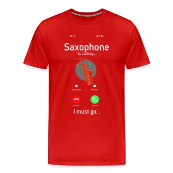 Saxophones Affichage de téléphone Saxophones - T-shirt bio Premium Homme - rouge - Devant - Damien (186cm)
