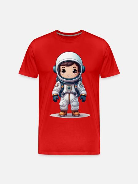 A cute astronaut - Men's Premium Organic T-Shirt - red