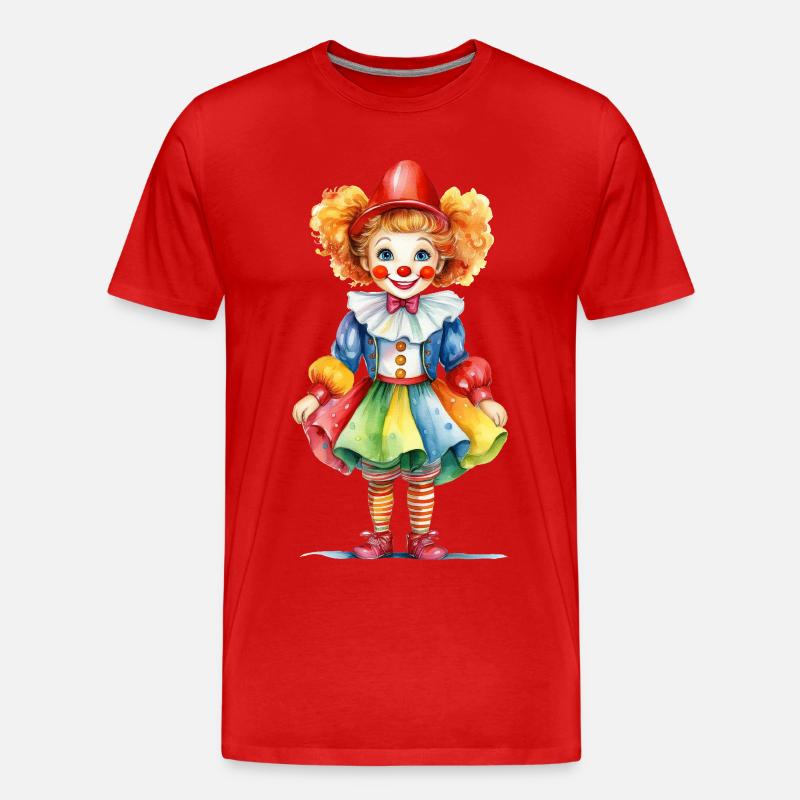 Karneval oder Fasching – Clown Kostüm - Männer Premium Bio T-Shirt - Rot