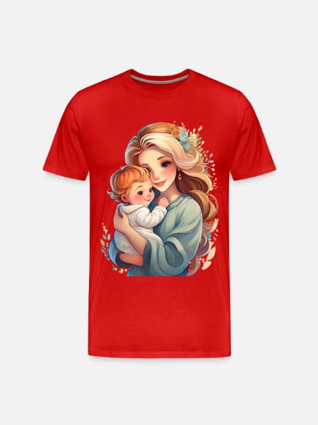 Mère avec bébé - T-shirt bio Premium Homme - rouge