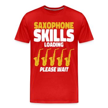 Saxophone Saxophone Skills Loading - Men's Premium Organic T-Shirt - red - Front - Damien (186cm)