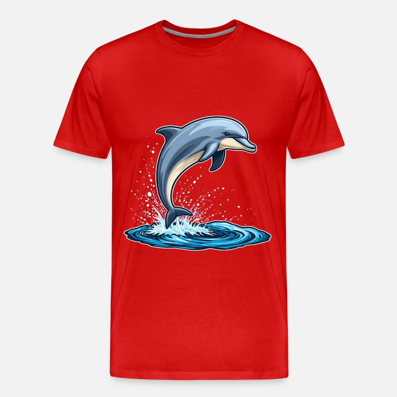 Delfin - Männer Premium Bio T-Shirt - Rot