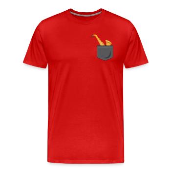 Saxophone Pocket - Men's Premium Organic T-Shirt - red - Front - Damien (186cm)