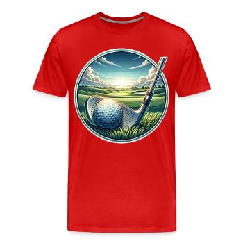Golfe - T-shirt bio Premium Homme - rouge - Devant - Damien (186cm)