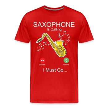 Saxophones Affichage de téléphone Saxophones - T-shirt bio Premium Homme - rouge - Devant - Damien (186cm)