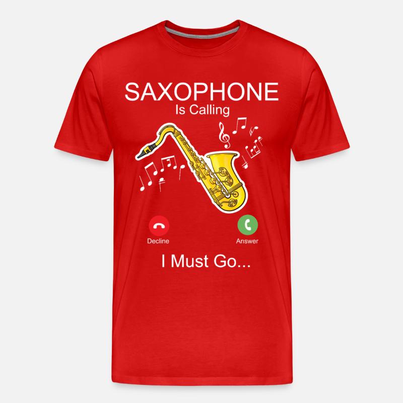Saxophone Phone Display Saxophone - Männer Premium Bio T-Shirt - Rot