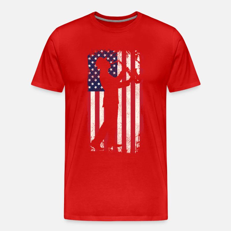 Saxophone American Flag - Männer Premium Bio T-Shirt - Rot