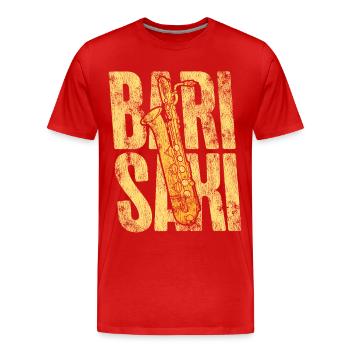 Saxophone Pun Bari Saxi - Männer Premium Bio T-Shirt - Rot - Vorne - Damien (186cm)