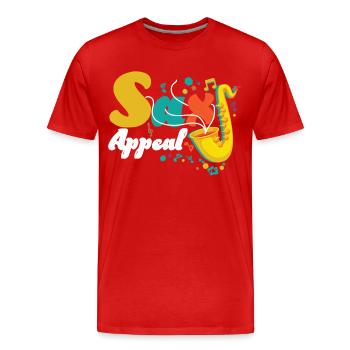 Saxophones Pun Sax Appeal - Men's Premium Organic T-Shirt - red - Front - Damien (186cm)