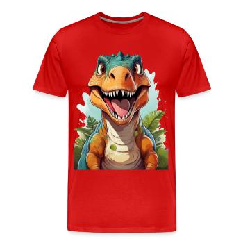 Tyrannosaure Rex - T-shirt bio Premium Homme - rouge - Devant - Damien (186cm)