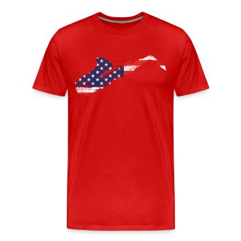 Saxophones American Flag - Men's Premium Organic T-Shirt - red - Front - Damien (186cm)