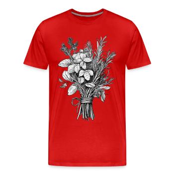 Ein Bund frischer Kräuter - Männer Premium Bio T-Shirt - Rot - Vorne - Damien (186cm)