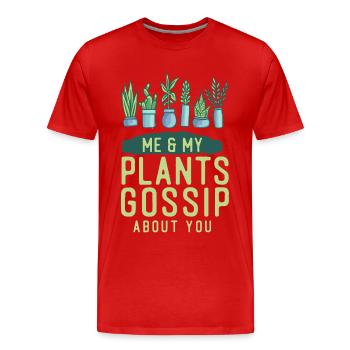 Amoureux des plantes Jardiner Moi Et Mon - T-shirt bio Premium Homme - rouge - Devant - Damien (186cm)