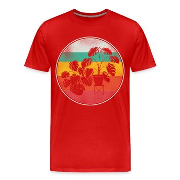 Amoureux des plantes jardinage rétro - T-shirt bio Premium Homme - rouge - Devant - Damien (186cm)