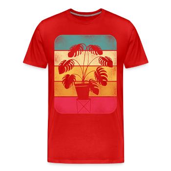 Amoureux des plantes jardinage rétro - T-shirt bio Premium Homme - rouge - Devant - Damien (186cm)