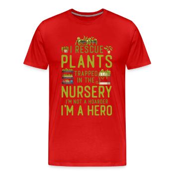 Amoureux des plantes Jardinage I Sauvetage - T-shirt bio Premium Homme - rouge - Devant - Damien (186cm)