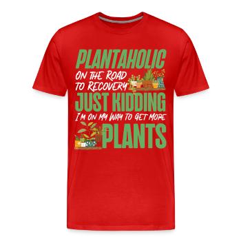 Amoureux des plantes Jardinage Plantaholic - T-shirt bio Premium Homme - rouge - Devant - Damien (186cm)