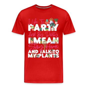 Plant Lover Gardening I Like To - Men's Premium Organic T-Shirt - red - Front - Damien (186cm)