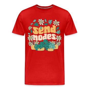 Amateur de plantes jardinage Jeu de mots Envoyer - T-shirt bio Premium Homme - rouge - Devant - Damien (186cm)