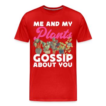 Amoureux des plantes Jardiner Moi Et Mon - T-shirt bio Premium Homme - rouge - Devant - Damien (186cm)