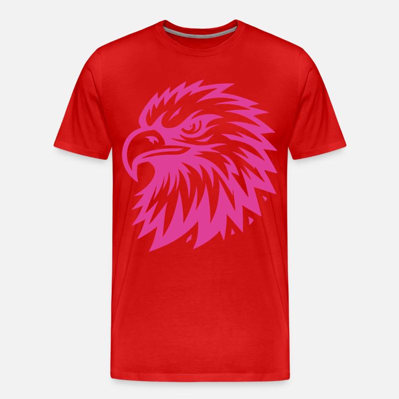 Pinker Adler Design - Männer Premium Bio T-Shirt - Rot