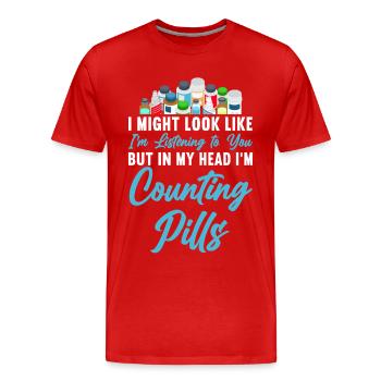 Technicien en pharmacie - T-shirt bio Premium Homme - rouge - Devant - Damien (186cm)