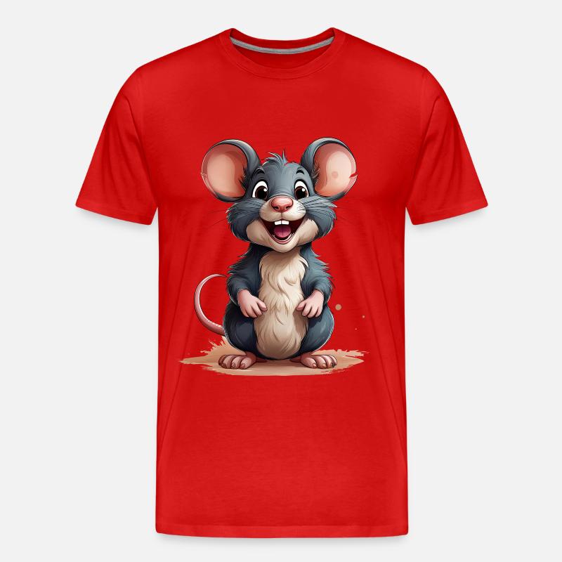 Maus oder Ratte - Männer Premium Bio T-Shirt - Rot