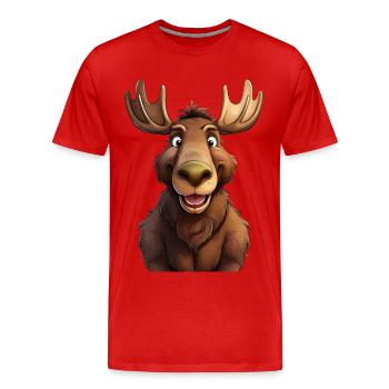 Elch - Männer Premium Bio T-Shirt - Rot - Vorne - Damien (186cm)