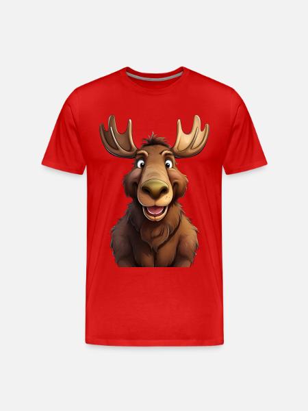 Elch - Männer Premium Bio T-Shirt - Rot