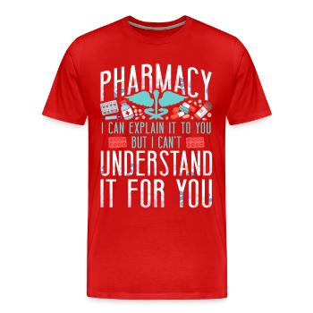 Technicien en pharmacie - T-shirt bio Premium Homme - rouge - Devant - Damien (186cm)