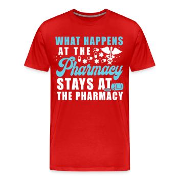 Technicien en pharmacie - T-shirt bio Premium Homme - rouge - Devant - Damien (186cm)