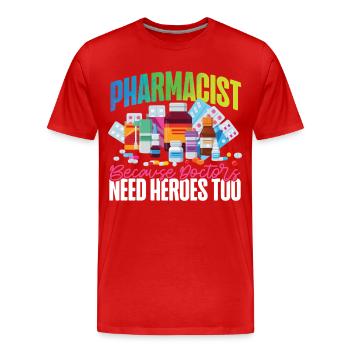 Technicien en pharmacie - T-shirt bio Premium Homme - rouge - Devant - Damien (186cm)